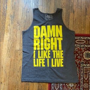 Graphic tank yellow and grey